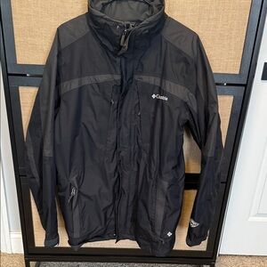 Columbia Black Men's Waterproof Raincoat with Hood
